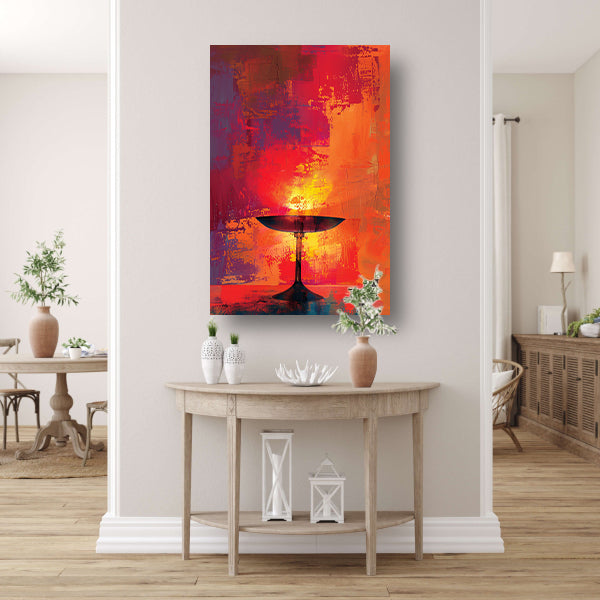 Abstract schaal met levendige kleuren canvas met baklijst