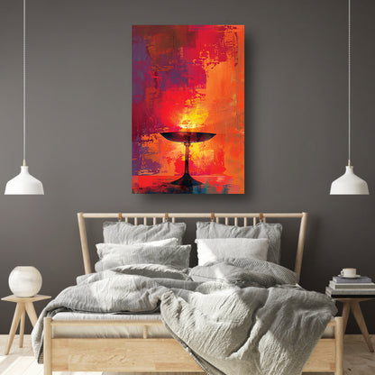 Abstract schaal met levendige kleuren canvas met baklijst