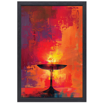 Abstract schaal met levendige kleuren canvas met baklijst