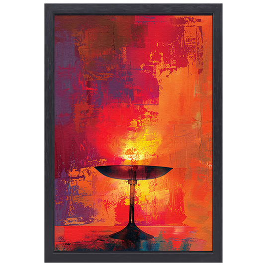 Abstract schaal met levendige kleuren canvas met baklijst