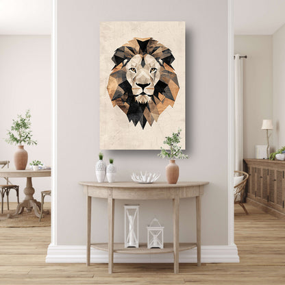Abstracte Leeuw in Geometrische Art Deco Stijl poster