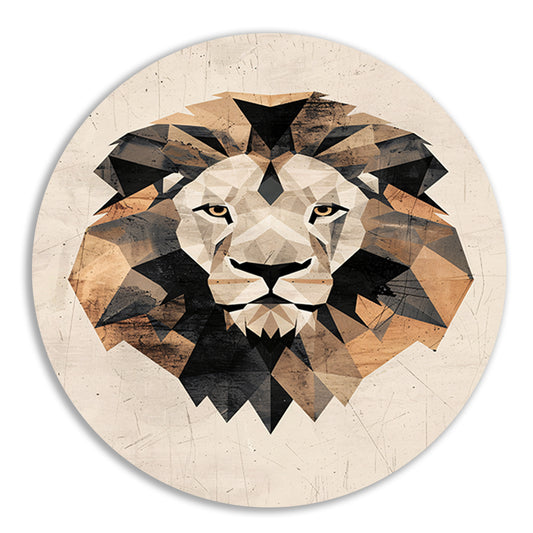 Abstracte Leeuw in Geometrische Art Deco Stijl forex muurcirkel