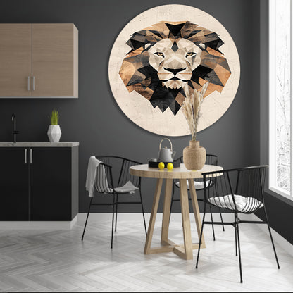 Abstracte Leeuw in Geometrische Art Deco Stijl forex muurcirkel