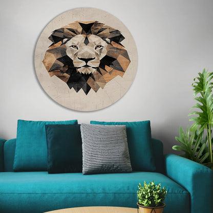 Abstracte Leeuw in Geometrische Art Deco Stijl forex muurcirkel