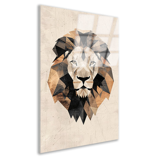 Abstracte Leeuw in Geometrische Art Deco Stijl acrylglas