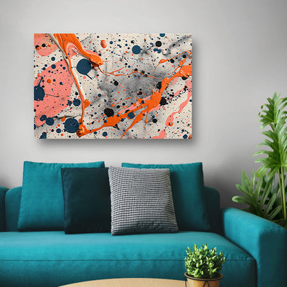 Abstract lijnencompositie in primaire kleuren canvas met baklijst