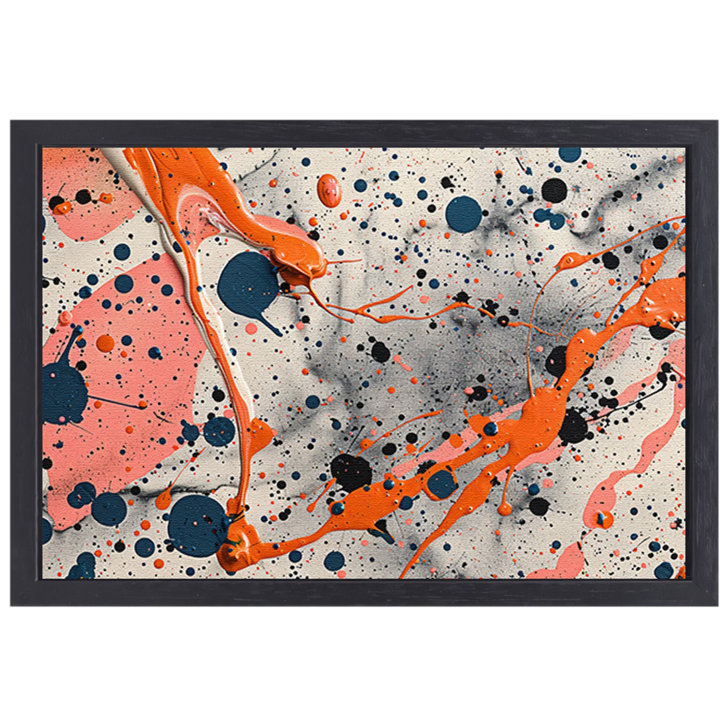 Abstract lijnencompositie in primaire kleuren canvas met baklijst