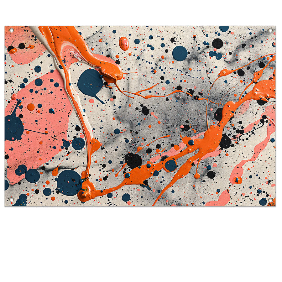 Abstract lijnencompositie in primaire kleuren tuinposter