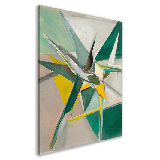 Abstract  met Groene en Gele Verf canvas