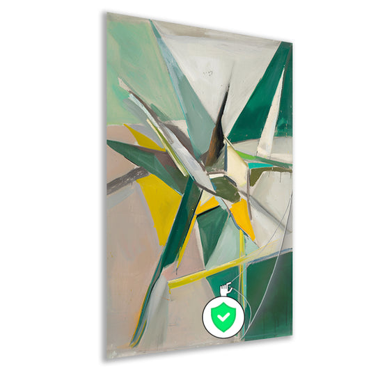 Abstract  met Groene en Gele Verf poster