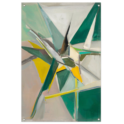 Abstract  met Groene en Gele Verf tuinposter