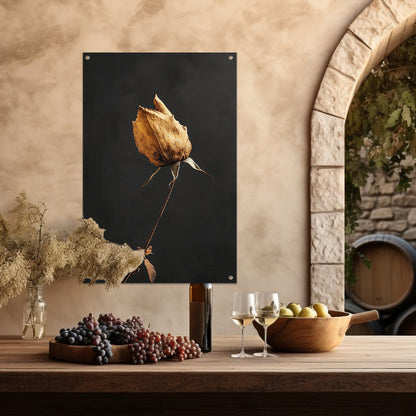 Verwelkte Roos in Monochrome Stilte tuinposter