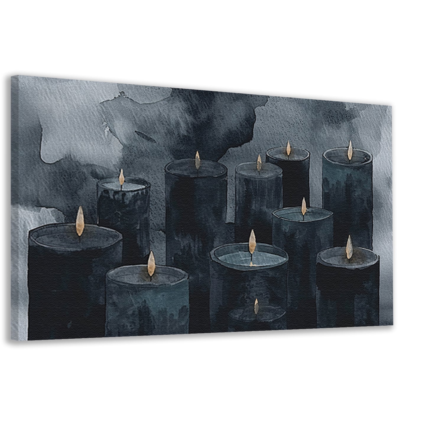 Sereen schilderij van kaarsen met vlammen canvas