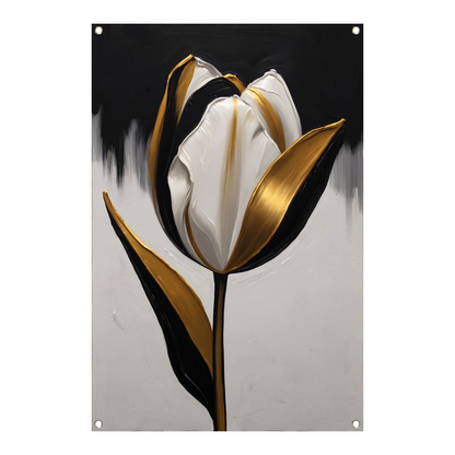 Gouden Accenten op Monochrome Tulp tuinposter