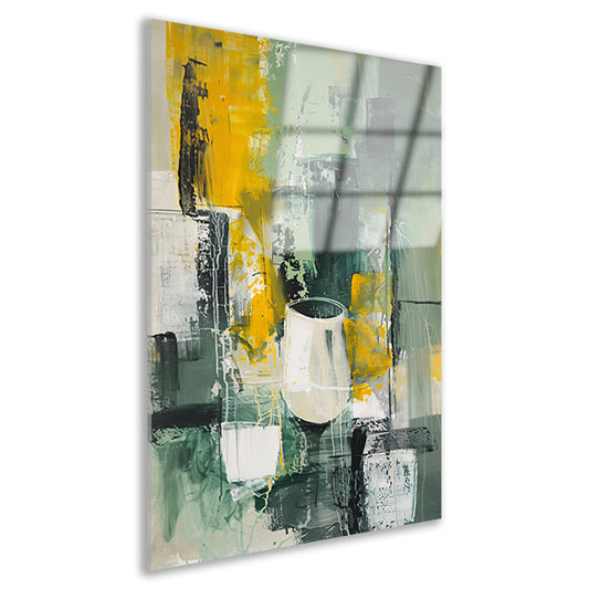 Modern abstract schilderij met glas acrylglas
