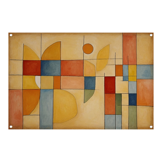 Geometrische Abstractie in Primaire Kleuren tuinposter