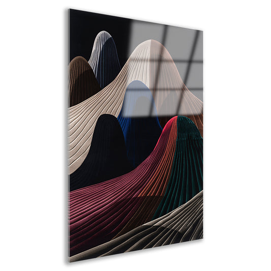 Kleurrijke abstracte bergen met schaduw acrylglas