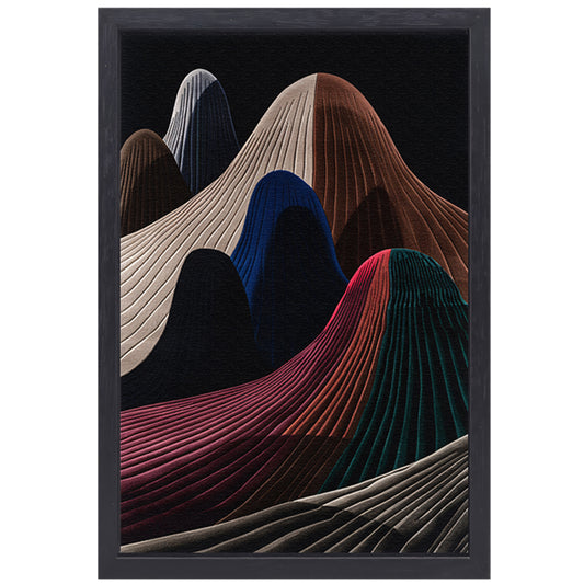 Kleurrijke abstracte bergen met schaduw canvas met baklijst