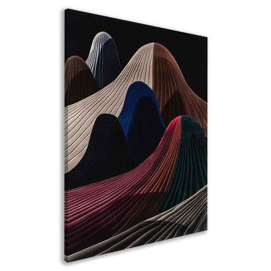 Kleurrijke abstracte bergen met schaduw canvas