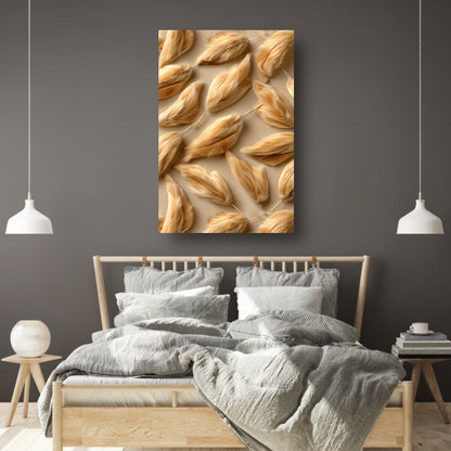 Abstracte Veren in Beige canvas