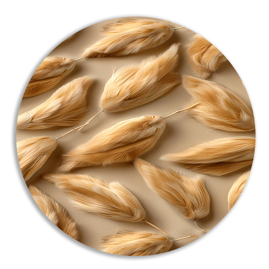 Abstracte Veren in Beige forex muurcirkel