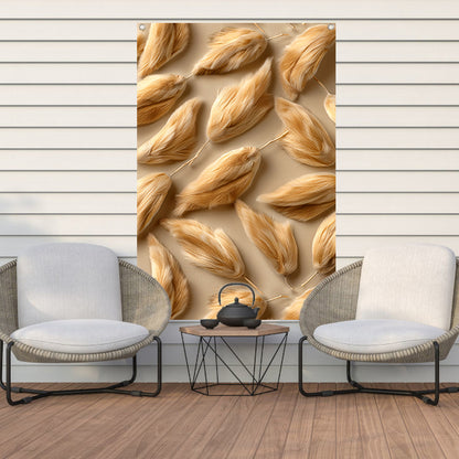 Abstracte Veren in Beige tuinposter
