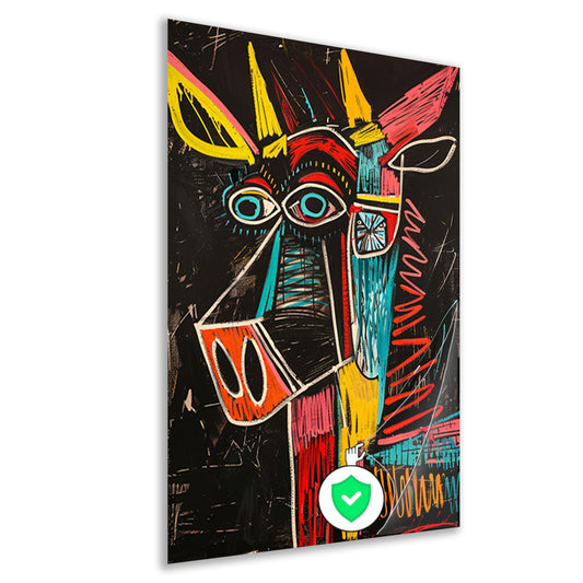 Abstract Stier in Felle Kleuren poster