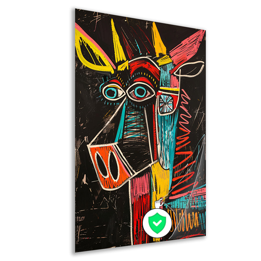 Abstract Stier in Felle Kleuren poster