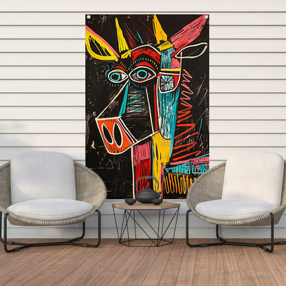 Abstract Stier in Felle Kleuren tuinposter