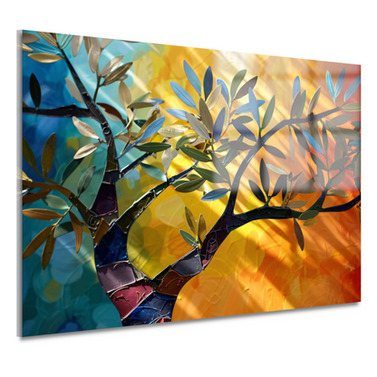 Abstracte kleurrijke boom acrylglas