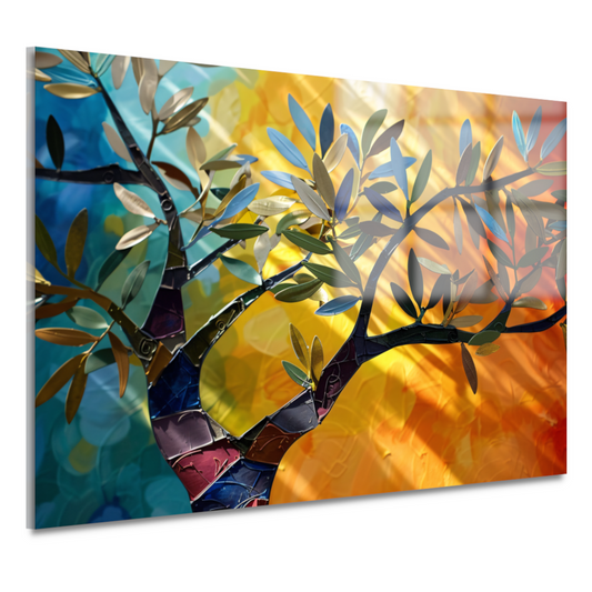 Abstracte kleurrijke boom acrylglas