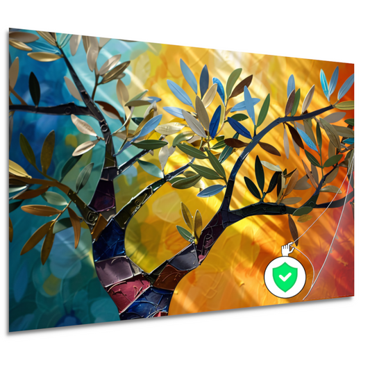 Abstracte kleurrijke boom poster