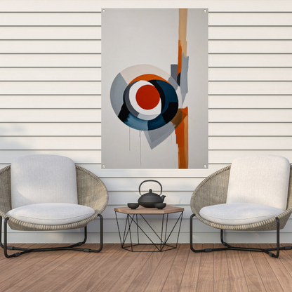 Dynamische abstractie van kleur en vorm tuinposter