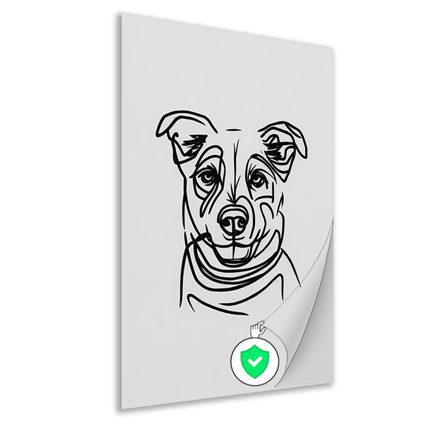 Minimalistische Zwart-Witte Hond Illustratie poster
