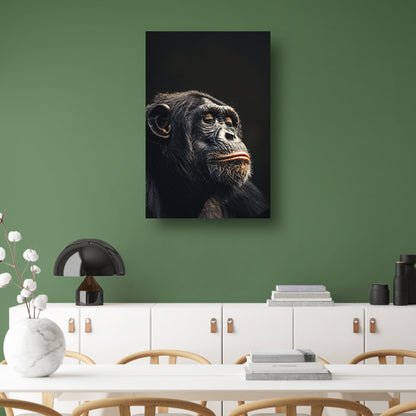 Indringende blik van een wijze chimpansee   poster