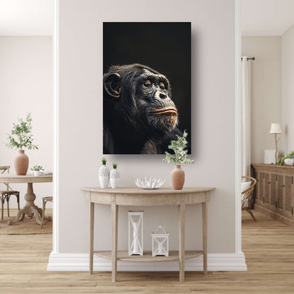 Indringende blik van een wijze chimpansee   canvas