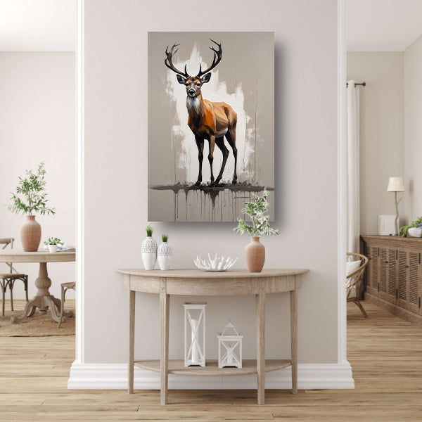 Abstract Hert in Moderne Drip Schilderstijl canvas met baklijst