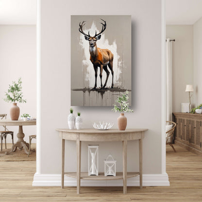 Abstract Hert in Moderne Drip Schilderstijl canvas met baklijst