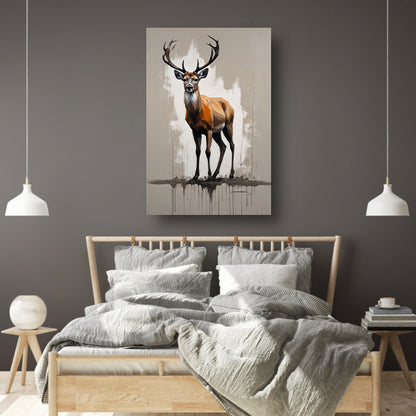Abstract Hert in Moderne Drip Schilderstijl canvas met baklijst