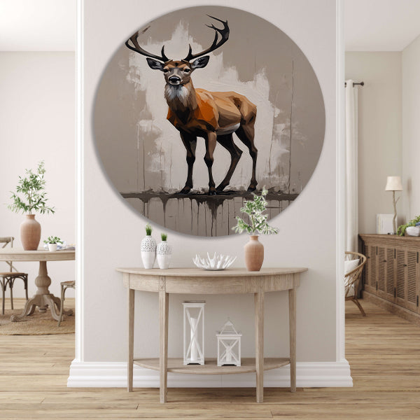 Abstract Hert in Moderne Drip Schilderstijl aluminium muurcirkel