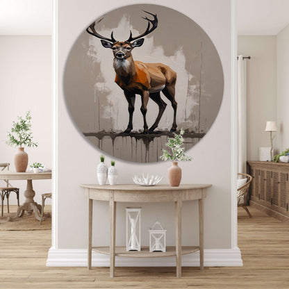 Abstract Hert in Moderne Drip Schilderstijl aluminium muurcirkel