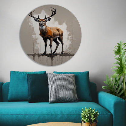 Abstract Hert in Moderne Drip Schilderstijl aluminium muurcirkel