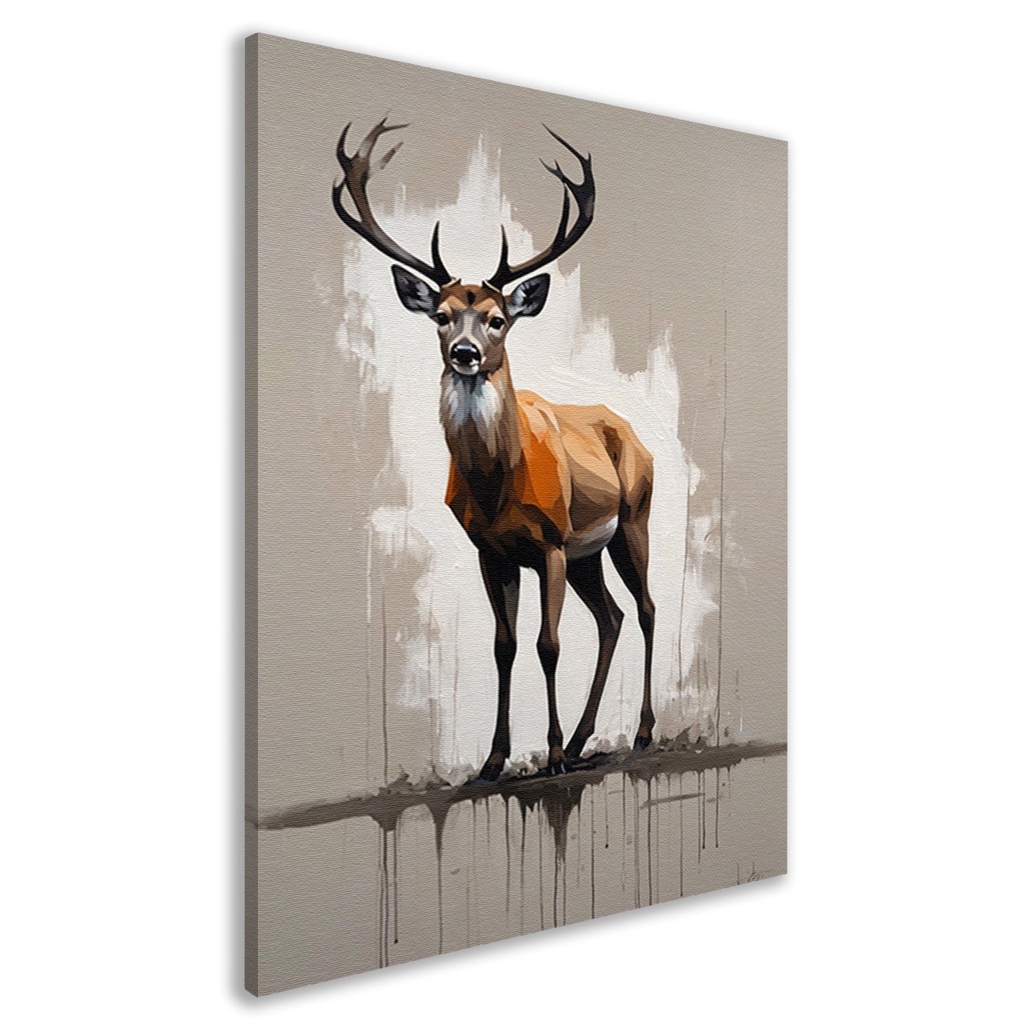 Abstract Hert in Moderne Drip Schilderstijl canvas