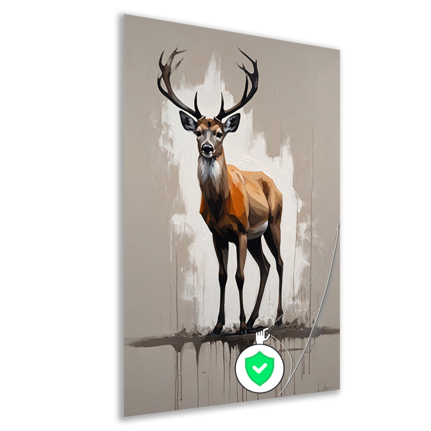 Abstract Hert in Moderne Drip Schilderstijl poster