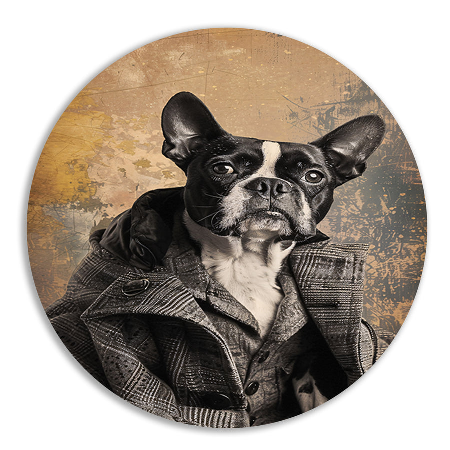 Franse Bulldog in Tweed Pak forex muurcirkel