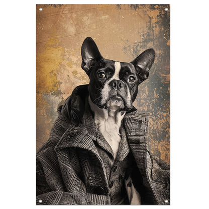 Franse Bulldog in Tweed Pak tuinposter