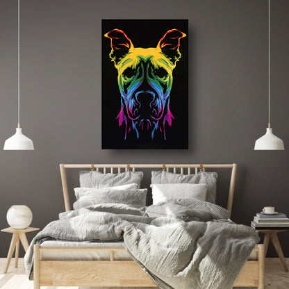 Psychedelische kleurrijke afbeelding van een hond poster