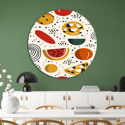 Kleurrijk Popart Fruitontwerp forex muurcirkel