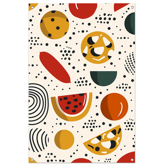 Kleurrijk Popart Fruitontwerp tuinposter
