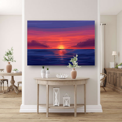 Adembenemende zonsondergang over kalme zee canvas